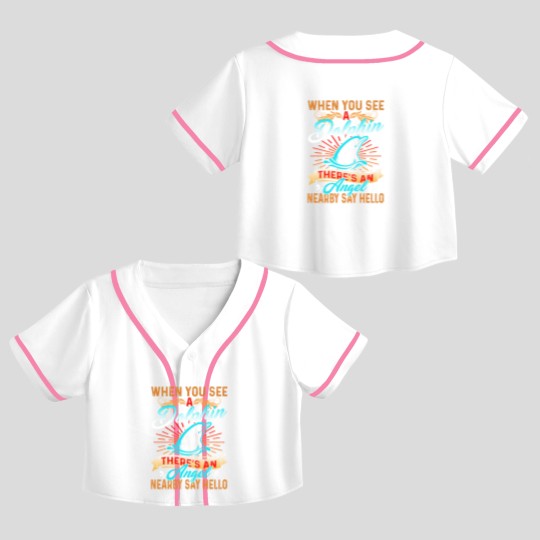 Discover Dolphin Crop Top Baseball Jerseys - Dolphin Angel Crop Top Baseball Jerseys Crop Top Baseball Jerseys
