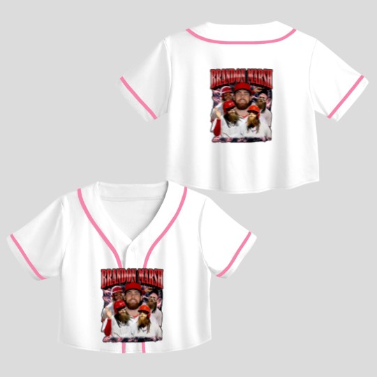 Discover Bran!don Marsh Crop Top Baseball Jerseys, Brandon Baseball Player Marsh Crop Top Baseball Jerseys