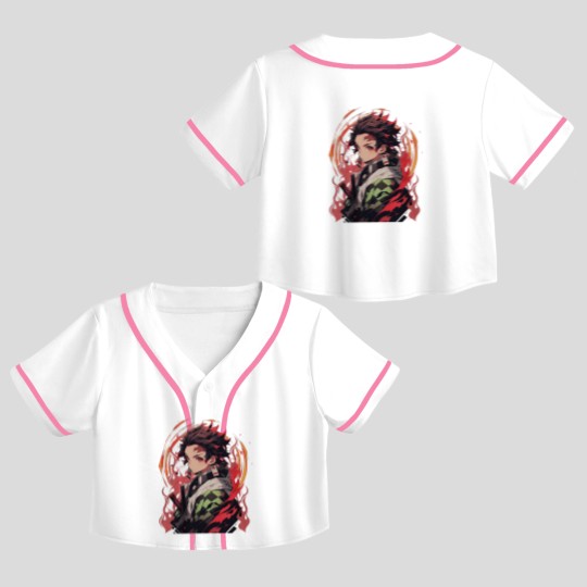 Discover Anime Crop Top Baseball Jerseys, Tanjirou Crop Top Baseball Jerseys, Anime Lovers Crop Top Baseball Jerseys