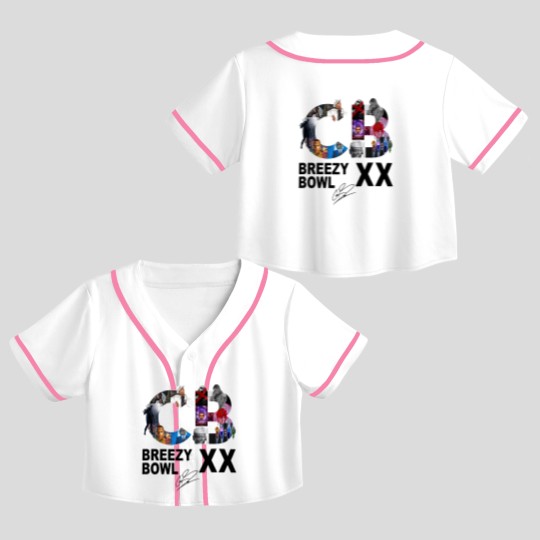 Discover Breezy Bowl XX Crop Top Baseball Jerseys, Chris Brown Breezy Bowl XX Tour Crop Top Baseball Jerseys