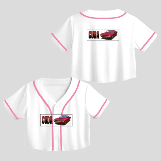 Discover 1970 Cuda Coupe Crop Top Baseball Jerseys