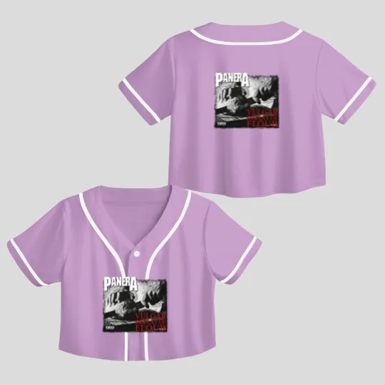 Discover PANERA Vulgar Display Of FLOUR Metal Band Parody Spoof Mayhem Skull Crop Top Baseball Jerseys