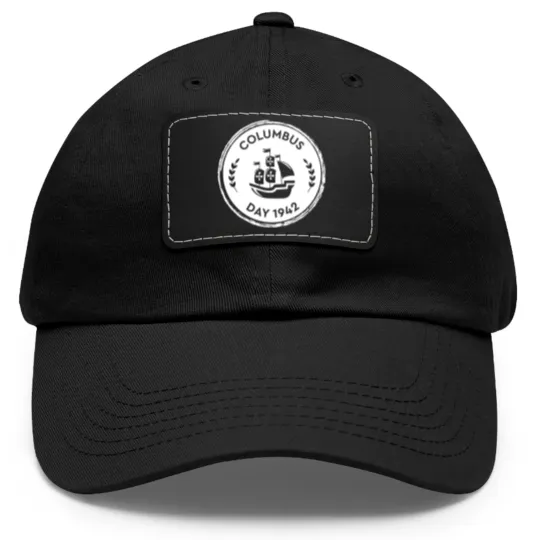 Discover Columbus Day USA America Holiday Christopher Ship Dad Hat With Leather Patch