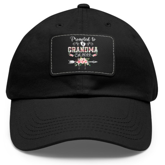 Discover Promoted To Grandma Floral Leveled Up To Grandma Dad Hat With Leather Patch