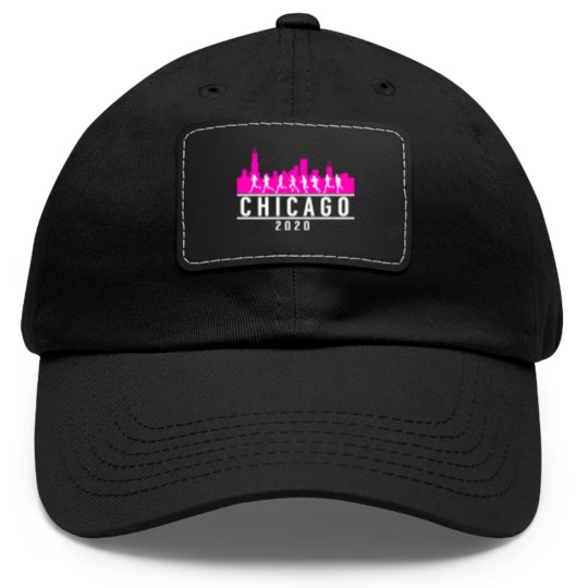 Discover Chicago Skyline Runners Dad Hat With Leather Patch