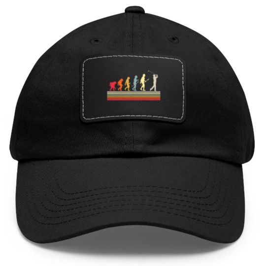 Discover Retro Golf Evolution Gift For Golfers & Golf Players Dad Hat With Leather Patch