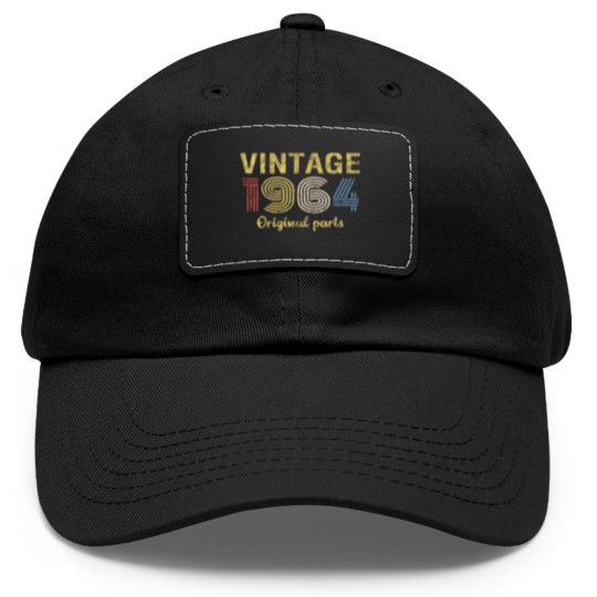 Discover 57th Birthday Dad Hat With Leather Patch for Men - Retro Birthday - 1964 Original Parts