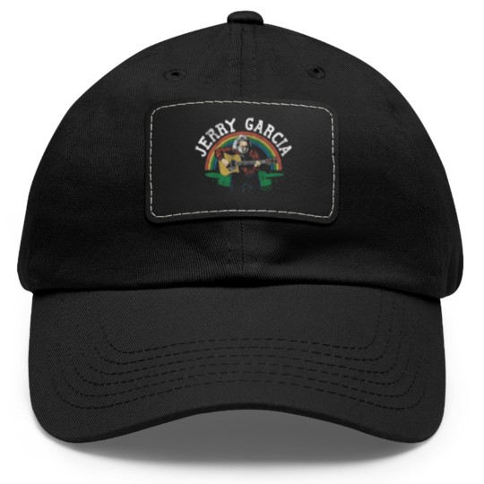 Discover Jerry Garcia Band Jerry & Guitar Vintage Style Adult Short Sleeve Dad Hat With Leather Patch Graphic Tees
