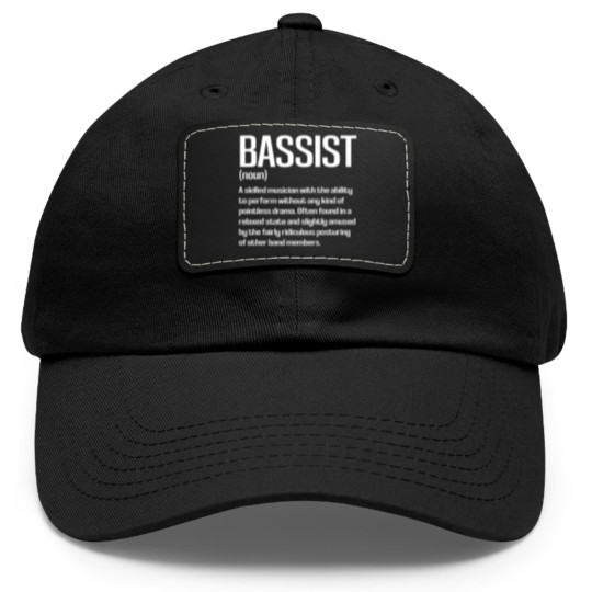 Discover Funny Bass Player Bassist Definition Dad Hat With Leather Patch