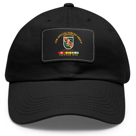 Discover Army 5th Special Forces Group w Flash VN SVC Dad Hat With Leather Patch