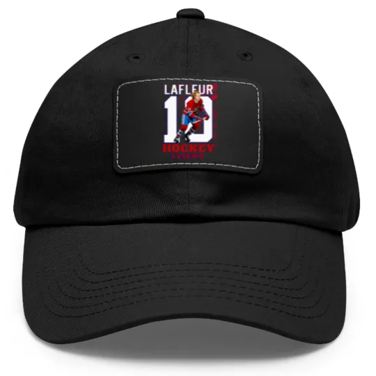 Discover Guy Lafleur 10 Canadian Hockey Legend Classic Dad Hat With Leather Patch
