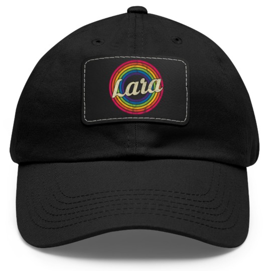 Discover Lara - Retro Rainbow Faded-Style - Lara - Dad Hat With Leather Patch