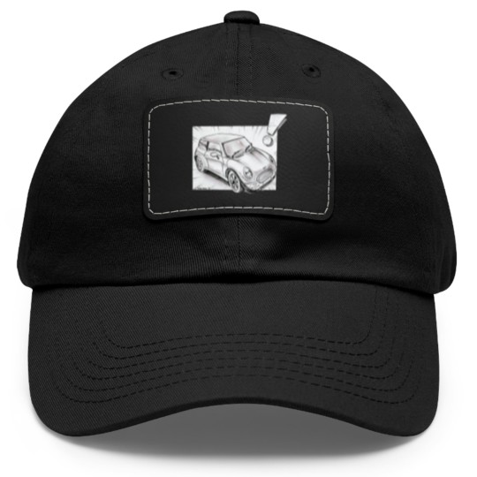 Discover Mini Cooper pencil sketch - Mini Cooper - Dad Hat With Leather Patch