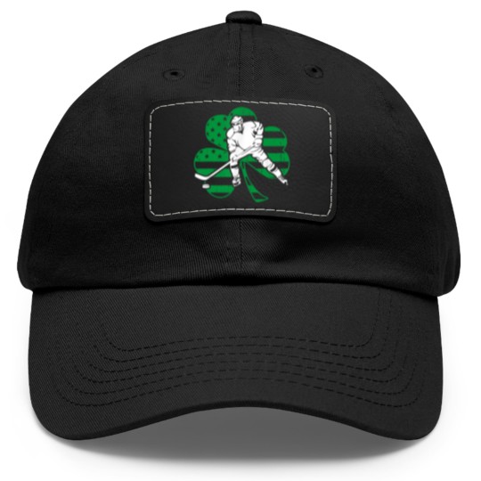 Discover Irish Hockey Player Shamrock St Patrick's Day Dad Hat With Leather Patch