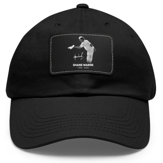 Discover RIP Shane Warne Signature Dad Hat With Leather Patch, Memories Shane Warne  1969-2022 Dad Hat With Leather Patch