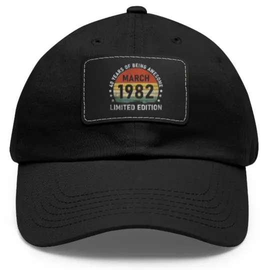 Discover Vintage March 1982 Retro 40 Dad Hat With Leather Patch