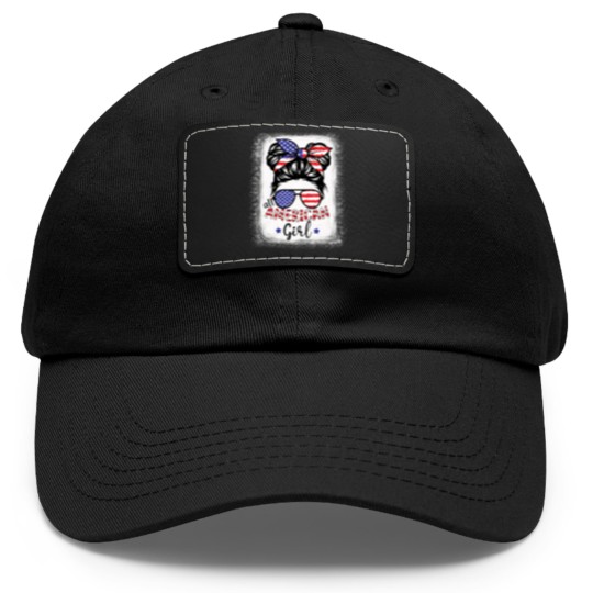 Discover All American Girl Bleached Dad Hat With Leather Patch Patriotic July 4th Dad Hat With Leather Patch