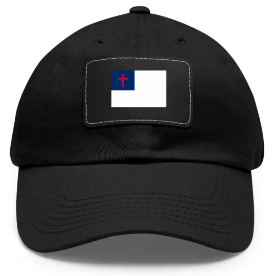 Discover Christian Flag Dad Hat With Leather Patch