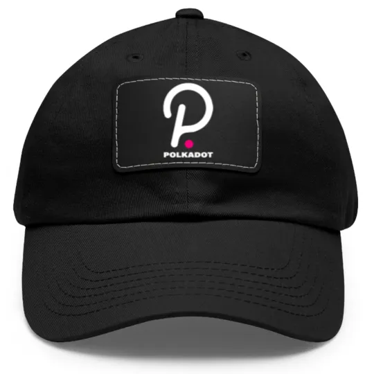 Discover Polka Dot Dad Hat With Leather Patch Polkadot Logo Crypto Cryptocurrency
