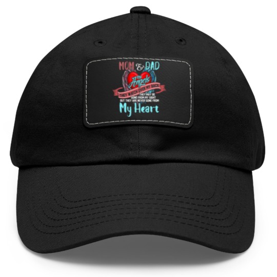 Discover Mom & Dad My Angels Dad Hat With Leather Patch - in memory of parents In Heaven Dad Hat With Leather Patch