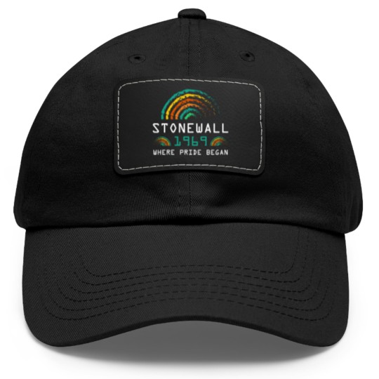 Discover Stonewall 1969 Rainbow Gay CSD 50 Years Pride Riot Dad Hat With Leather Patch