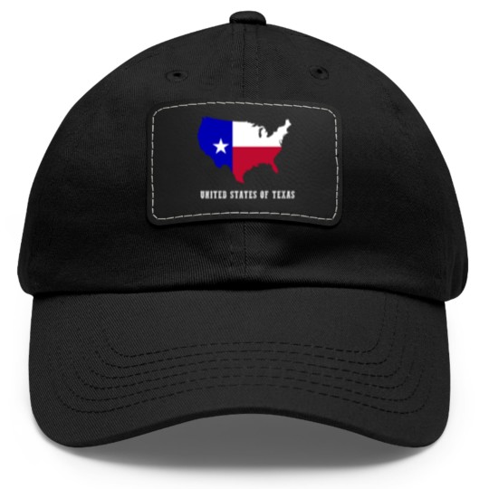 Discover United States of Texas Map or Lone Star State Fans Dad Hat With Leather Patch