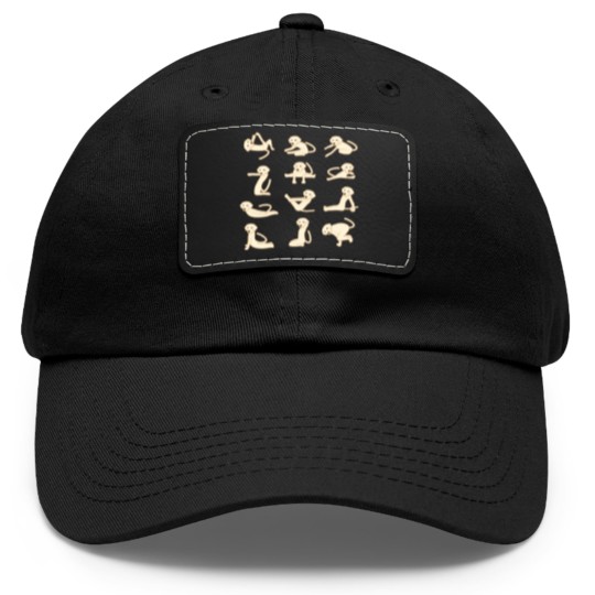 Discover Dogs doing Yoga Funny Animal Dad Hat With Leather Patch Dad Hat With Leather Patch