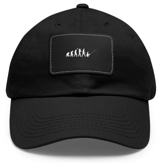 Discover Evolution of Man Fly Fishing Outdoor Hobby Family Dad Hat With Leather Patch