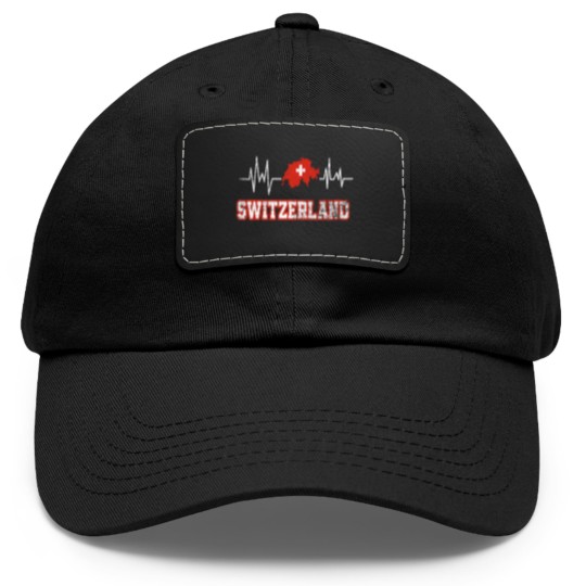 Discover Switzerland Heartbeat Dad Hat With Leather Patch