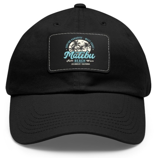 Discover Surfing Paradise Malibu Beach Ride Wave Dad Hat With Leather Patch