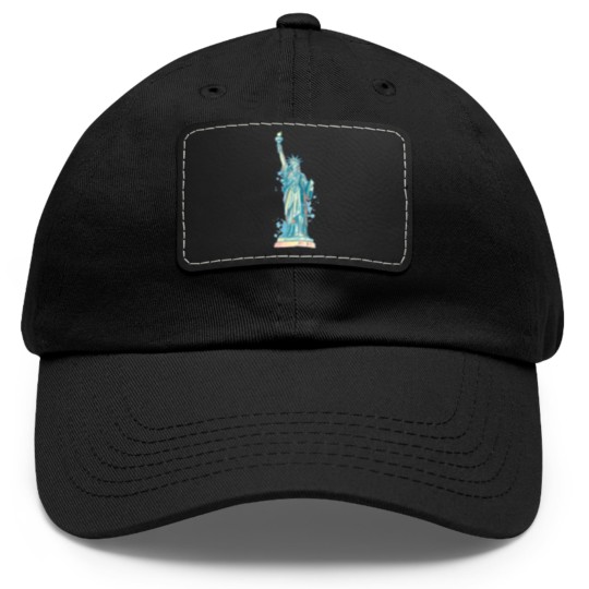 Discover Statue of Liberty in watercolor Dad Hat With Leather Patch