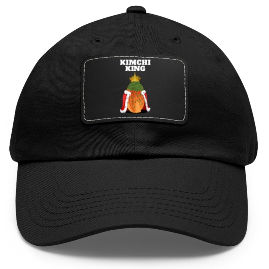 Discover Kimchi King | Mens Kimchi Lover Dad Hat With Leather Patch | Food Korean Kimchi Dad Hat With Leather Patch