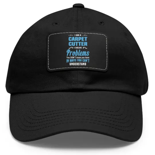 Discover Carpet Cutter Dad Hat With Leather Patch