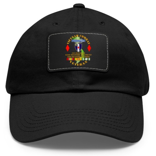 Discover Vietnam Combat Vet - 1st Bn 61st Infantry - 5th Inf Div SSI - Vietnam Combat Vet 1st Bn 61st Infan - Dad Hat With Leather Patch