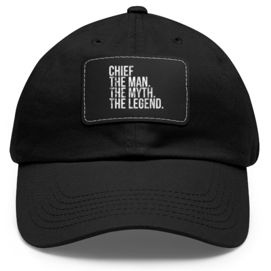 Discover chief man myth legend Dad Hat With Leather Patch