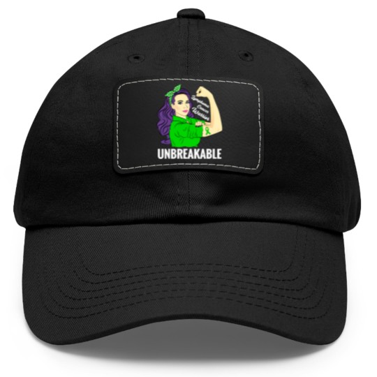 Discover Lymphoma Cancer Awareness Warrior Unbreakable Support - Lymphoma Cancer - Dad Hat With Leather Patch