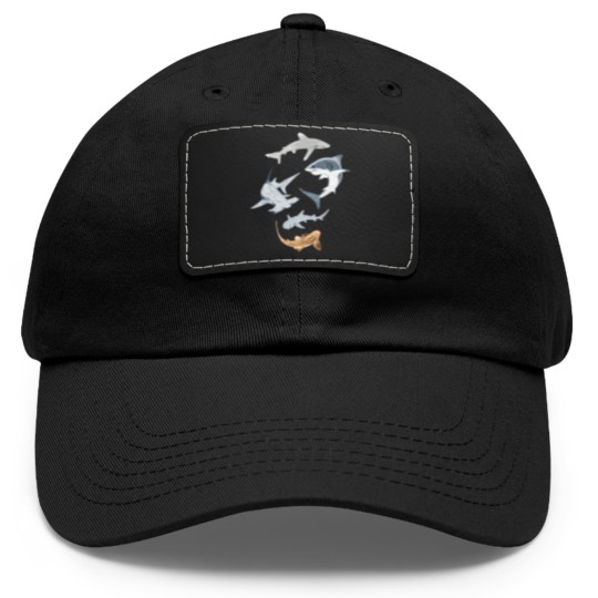 Discover Types of Sharks Collection Dad Hat With Leather Patch