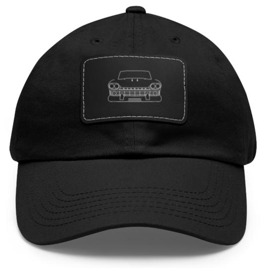 Discover 1959 AMX Rambler classic car white outline graphic - Classic Car - Dad Hat With Leather Patch