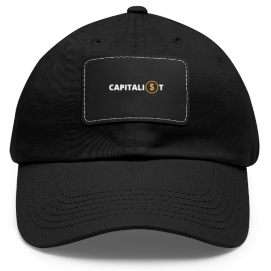 Discover Capitalism And Capitalist Dad Hat With Leather Patch