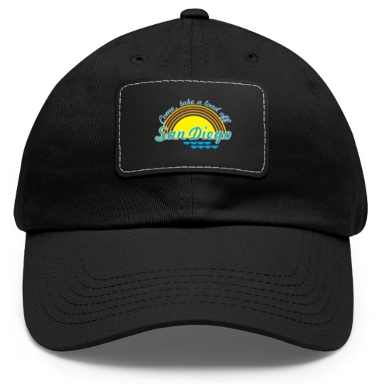 Discover Come, take a load off - San Diego Dad Hat With Leather Patch