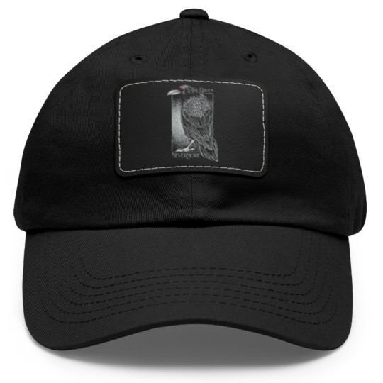 Discover Edgar Allan Poe The Raven Nevermore Distressed Dad Hat With Leather Patch