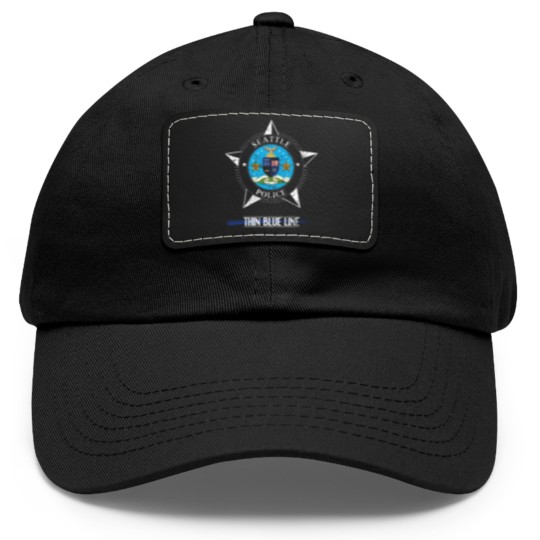 Discover Police Dad Hat With Leather Patch Seattle Washington Police Gifts Dad Hat With Leather Patch Dad Hat With Leather Patch