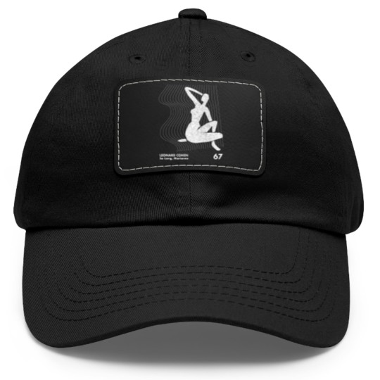 Discover Leonard Cohen / Minimalist Artwork Design - Leonard Cohen - Dad Hat With Leather Patch