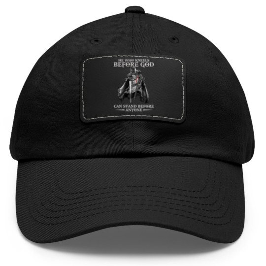 Discover He Who Kneels Before God Can Stand Before Anyone Gun Rights Dad Hat With Leather Patch