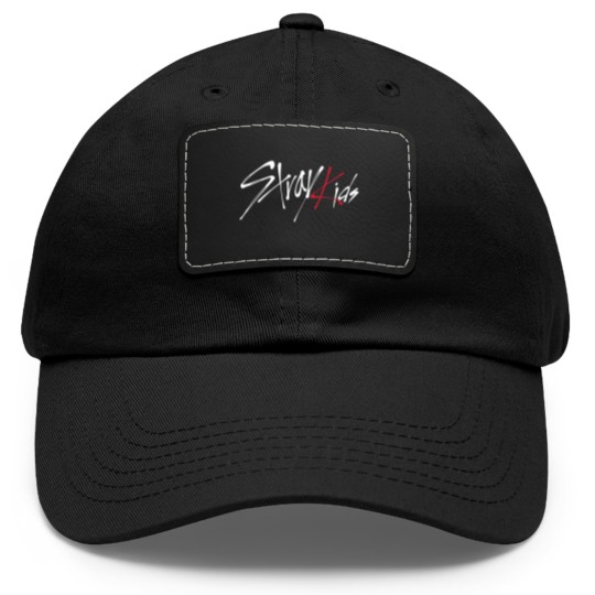 Discover Stray Kids Logo White Classic Dad Hat With Leather Patch