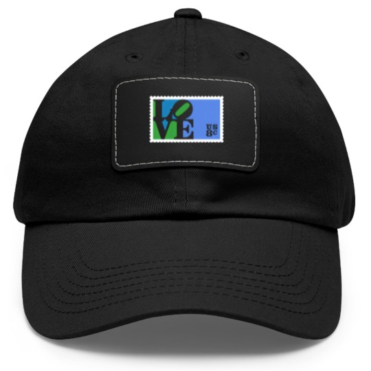 Discover Love Stamp Stencil (Robert Indiana) - Love - Dad Hat With Leather Patch