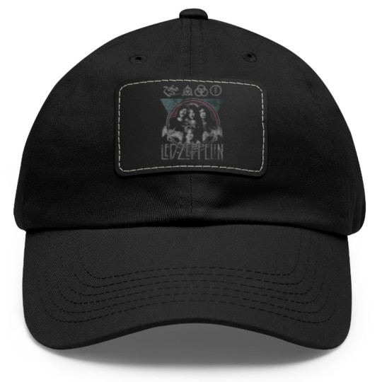 Discover LE.D ZE.PP.ELIN Rock n' Roll Dad Hat With Leather Patch, Rock n' Roll Dad Hat With Leather Patch, Old School Rock Dad Hat With Leather Patch