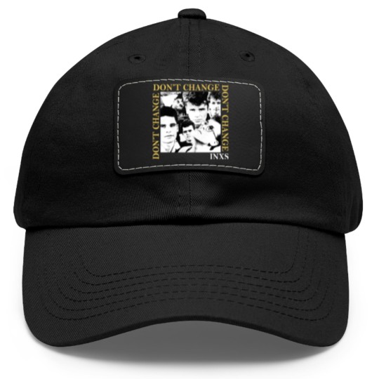 Discover Vintage INXS Dont Change Dad Hat With Leather Patch, 1990s X Tour Vintage Concert