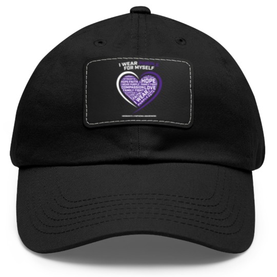 Discover Hodgkin'S Disease Purple Hodgkins Lymphoma Cancer Dad Hat With Leather Patch