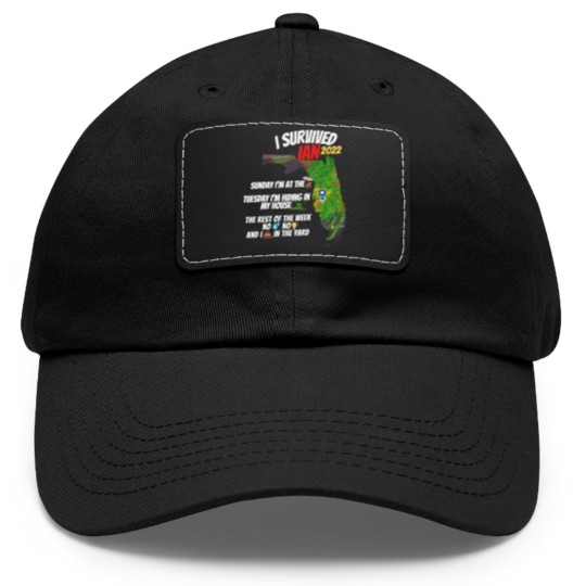 Discover I Survived Hurricane Ian Dad Hat With Leather Patch